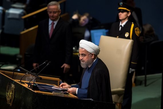 נשיא איראן נואם באו"ם
