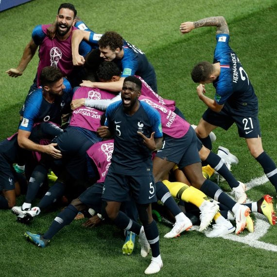 נבחרת צרפת אחרי הניצחון במונדיאל