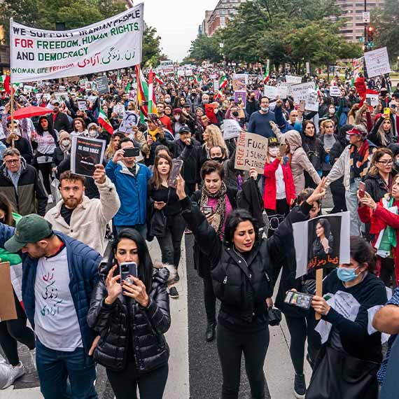 הפגנת תמיכה במוחים האיראנים בוושינגטון