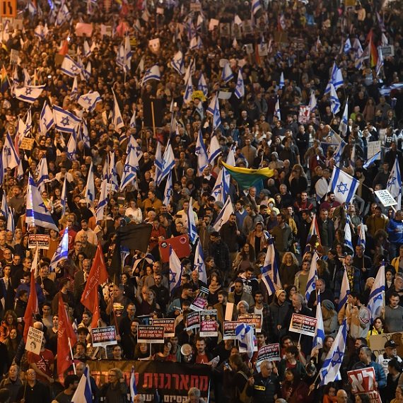 הפגנה בתל אביב נגד הרפורמה במשפט - ארכיון