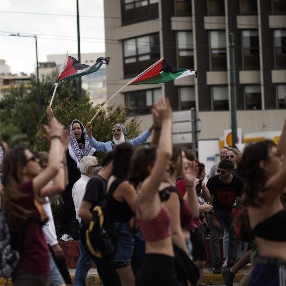 הפגנה פרו פלסטינית ביוון (ארכיון)