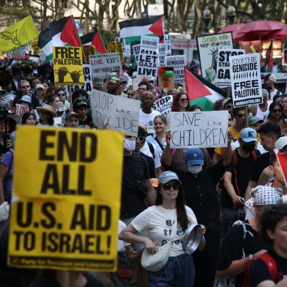 הפגנה אנטי ישראלית בניו יורק