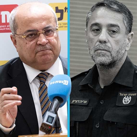 ח"כ אחמד טיבי ודובר המשטרה אריה דורון