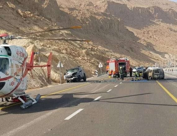 תיעוד מתאונה בים המלח