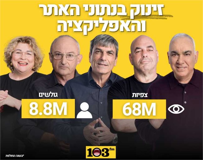 ממשיכים להוביל - האתר והיישומון של 103fm